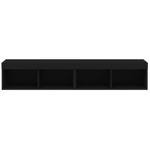 Tv-borde 2 stk. med LED-lys 80x30x30 cm sort