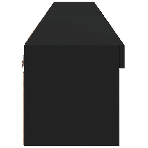 Tv-borde 2 stk. med LED-lys 80x30x30 cm sort