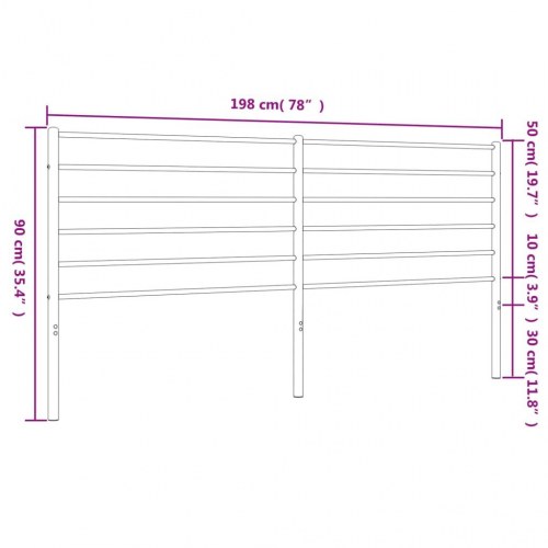 Udskiftningsgavl i metal 193 cm - sort