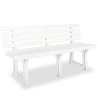 Havebænk 145,5 cm plastik hvid