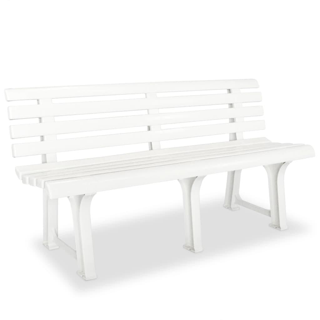 Havebænk 145,5 cm plastik hvid