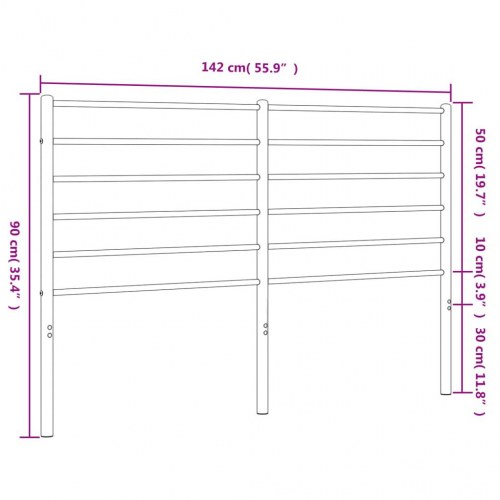 Sengegavl i metal 135 cm - sort