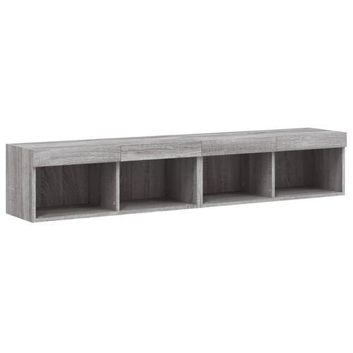 Tv-borde 2 stk. med LED-lys 80x30x30 cm grå sonoma-eg
