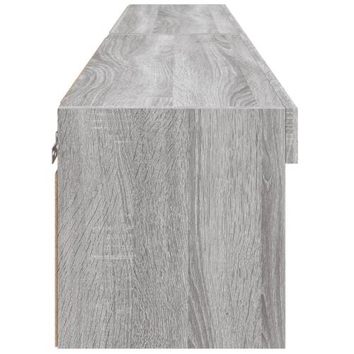 Tv-borde 2 stk. med LED-lys 80x30x30 cm grå sonoma-eg