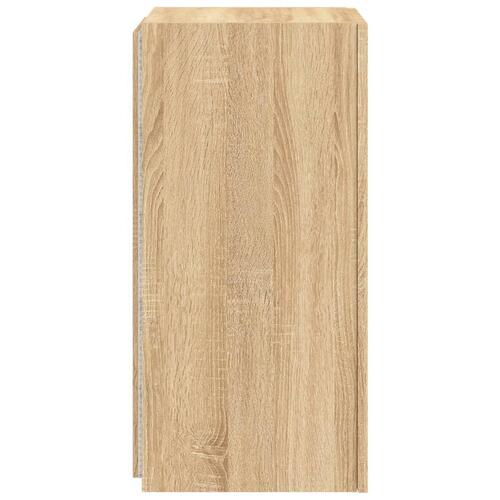 Væghængte tv-borde 2 stk. med LED-lys 30,5x35x70 cm sonoma-eg
