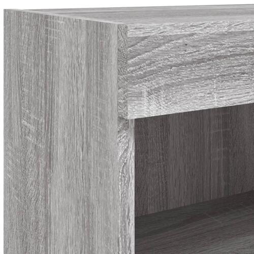 Tv-borde 2 stk. med LED-lys 80x30x30 cm grå sonoma-eg