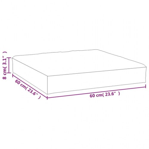 Pallehynde 60 × 60 × 8 cm i oxfordstof - ternet sort