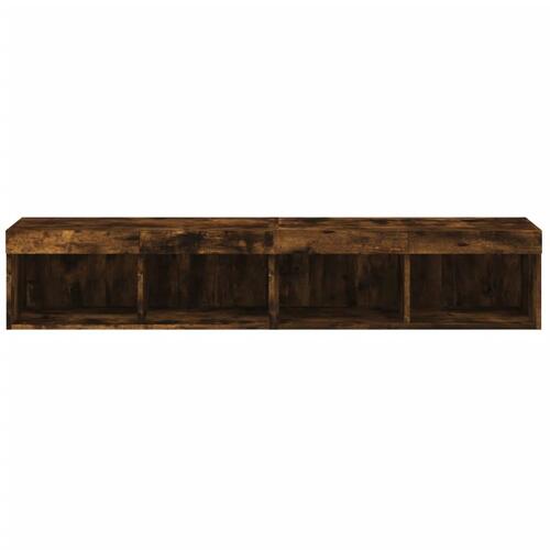 Tv-borde med LED-lys 2 stk. 80x30x30 cm røget egetræsfarve