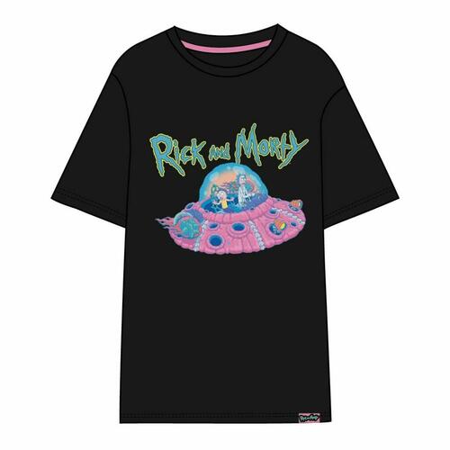 Unisex Kortærmet T-shirt Rick and Morty Sort S