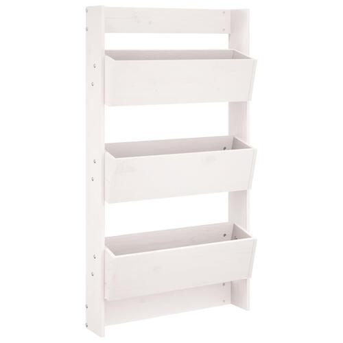 Plantevæg 60x18,5x110 cm 3 niveauer massivt fyrretræ hvid