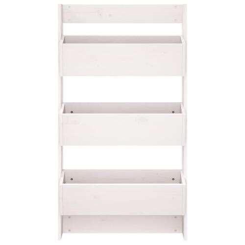 Plantevæg 60x18,5x110 cm 3 niveauer massivt fyrretræ hvid