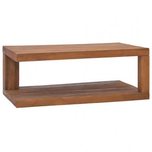 Sofabord 90x50x35 cm massivt teaktræ
