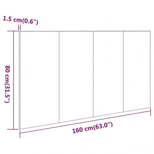 Sengegærde 160 x 80 cm i konstrueret træ - røget egetræsfarve
