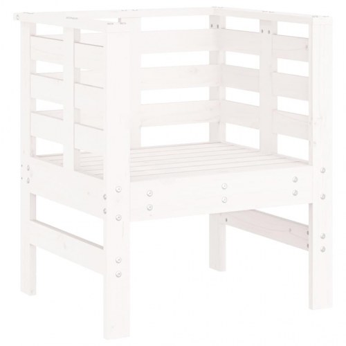 Havestole 2 stk. i massivt fyrretræ - hvid, 61,5 × 53 × 71 cm