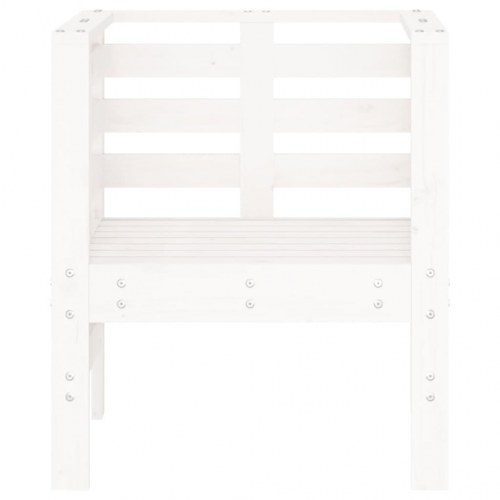 Havestole 2 stk. i massivt fyrretræ - hvid, 61,5 × 53 × 71 cm