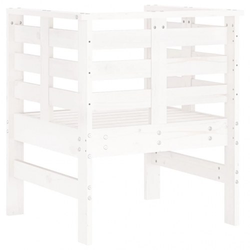 Havestole 2 stk. i massivt fyrretræ - hvid, 61,5 × 53 × 71 cm