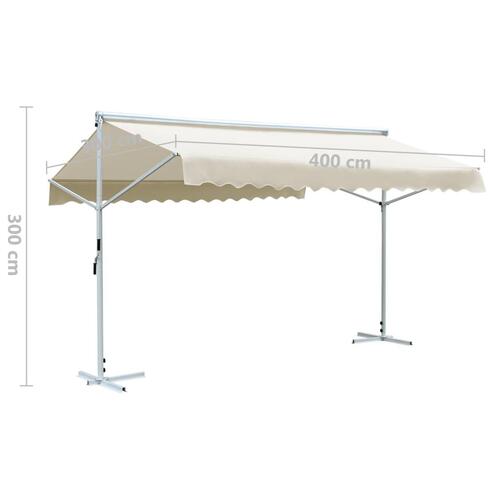 Fritstående markise 4 x 3 m cremefarvet