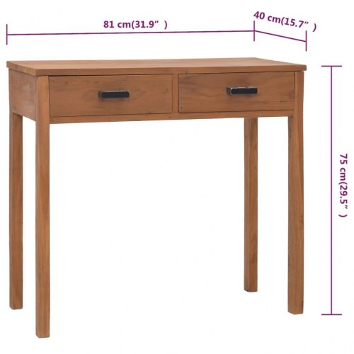Skrivebord 81x40x75 cm massivt teaktræ