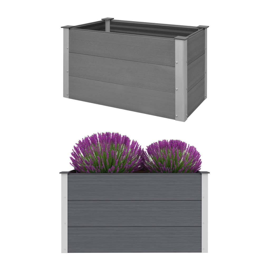Forhøjet plantekasse 100x50x54 cm grå WPC