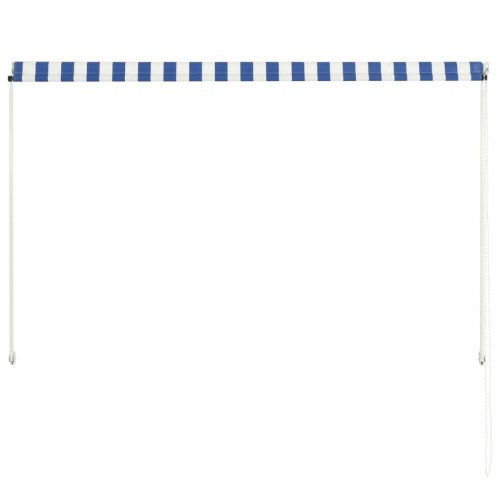 Foldemarkise 200x150 cm blå og hvid