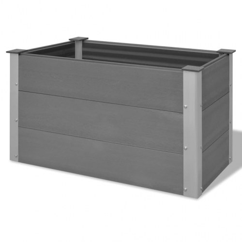 Forhøjet plantekasse 100x50x54 cm grå WPC