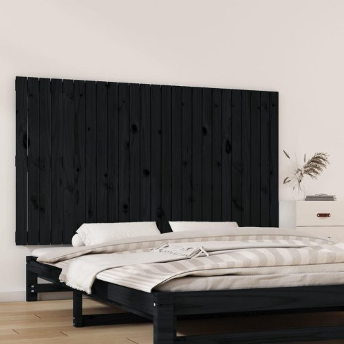 Sengegavl i massivt fyrretræ 159,5 x 3 x 90 cm - sort