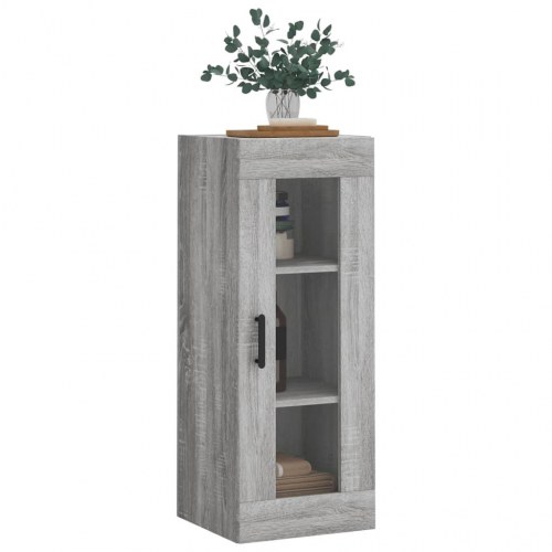 Vægskab 34,5×34×90 cm - grå sonoma-eg med glaslåge