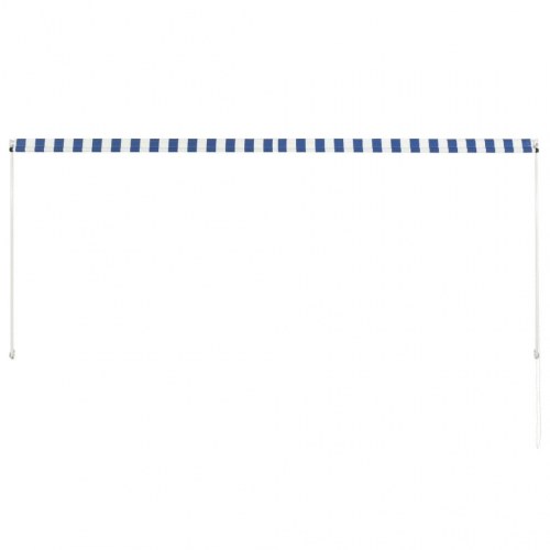 Foldemarkise 300x150 cm blå og hvid