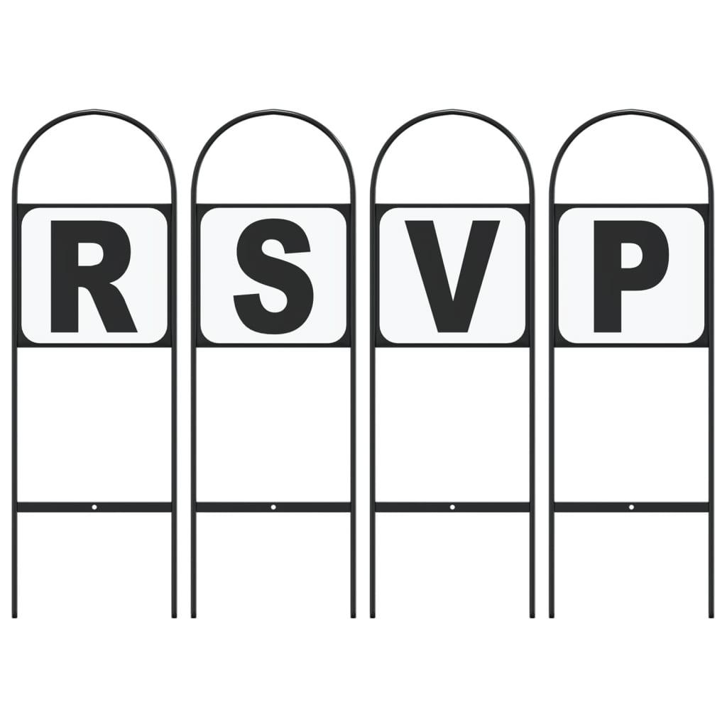Dressurbogstaver 4 stk. i stål til dressurbane sort/hvid