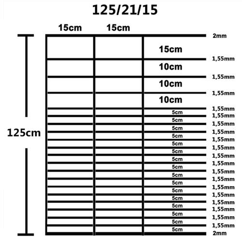 Havehegn 50x1,25 m galvaniseret stål sølvfarvet