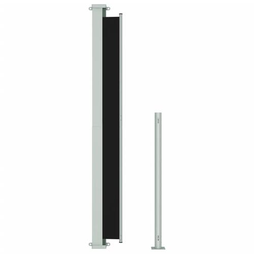 Sammenrullelig sidemarkise til terrassen 180x500 cm sort
