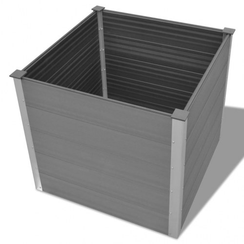Forhøjet plantekasse 100x100x91 cm grå WPC