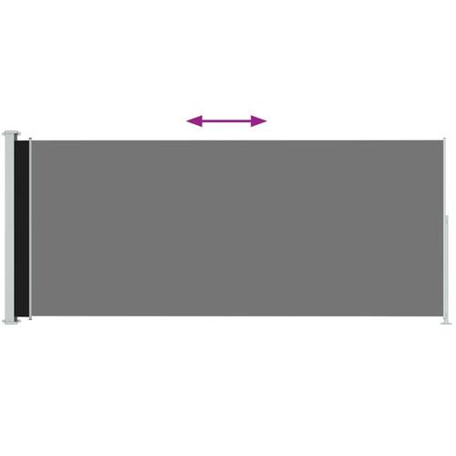 Sammenrullelig sidemarkise til terrassen 180x500 cm sort
