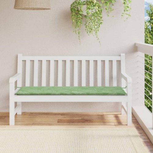 Hynde til havebænk 150×50×4 cm - oxfordstof med bladmønster