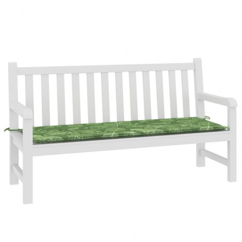 Hynde til havebænk 150×50×4 cm - oxfordstof med bladmønster