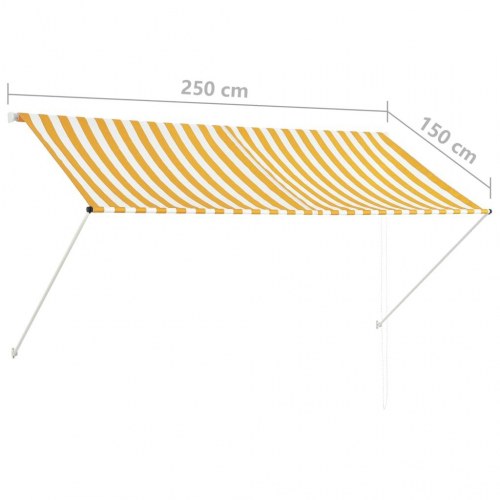 Foldemarkise 250x150 cm gul og hvid