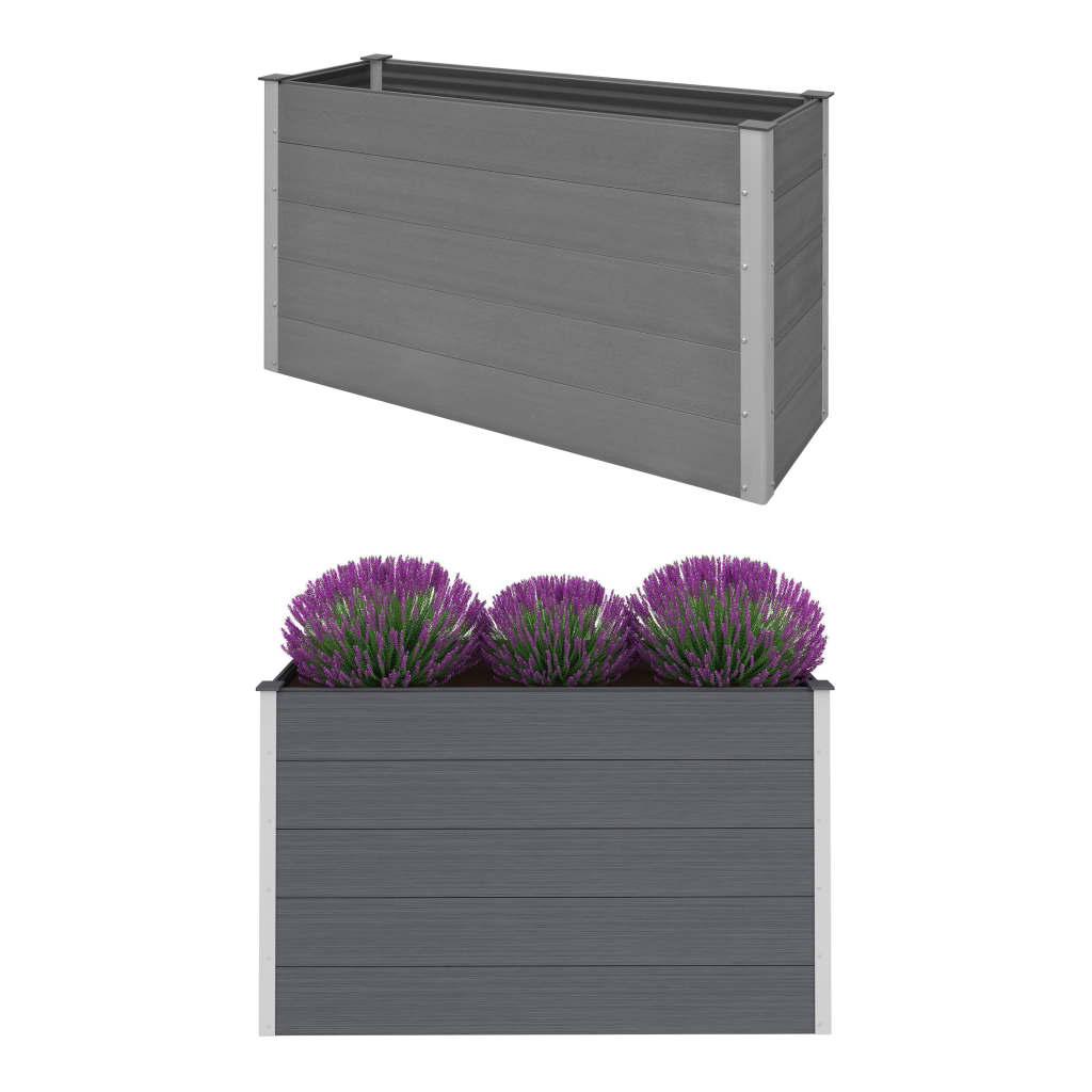 Forhøjet plantekasse 150x50x91 cm grå WPC