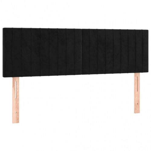 Kontinentalseng med madras 140×200 cm - fløjl, sort