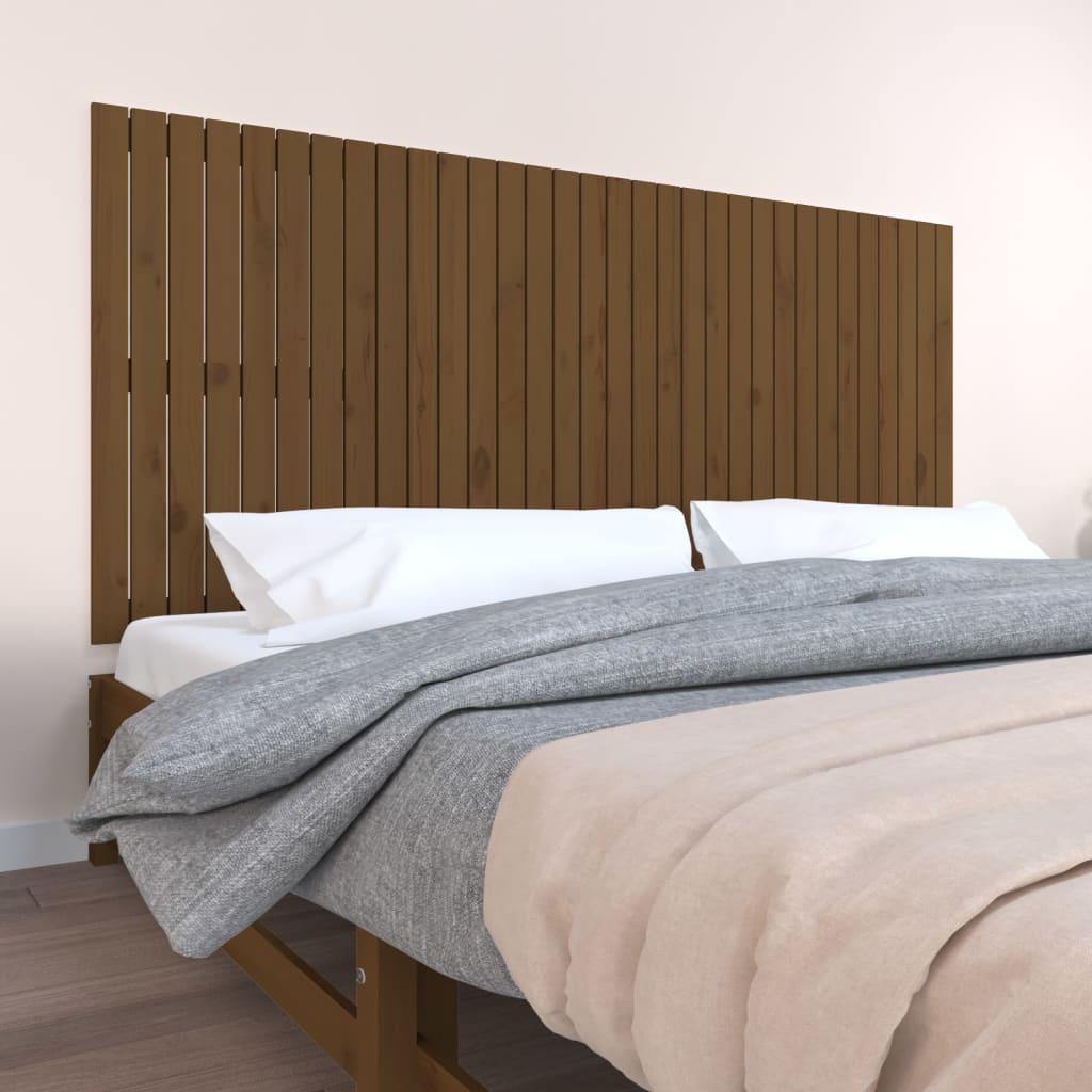 Sengegavl 108X3X60 Cm Massivt Fyrretræ Gyldenbrun Honningfarvet - 204 x 90 cm