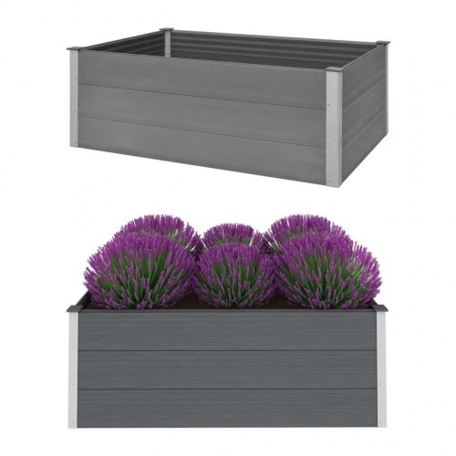 Forhøjet plantekasse 150 x 100 x 54 cm - grå