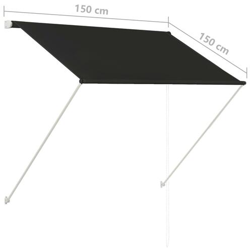 Foldemarkise 150x150 cm antracitgrå