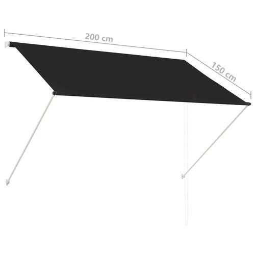 Foldemarkise 200x150 cm antracitgrå