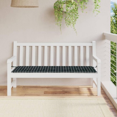 Hynde til havebænk 150×50×4 cm - oxfordstof, ternet sort