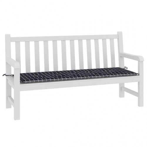 Hynde til havebænk 150×50×4 cm - oxfordstof, ternet sort
