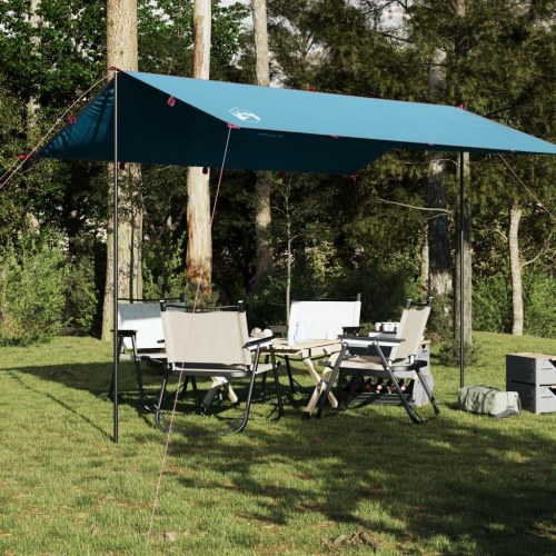 Tarp 360 × 294 cm - vandafvisende campingpresenning, blå