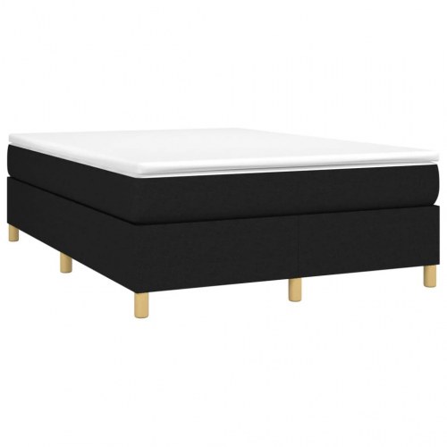 Boxspring sengeramme i stof - 140 x 190 cm, sort
