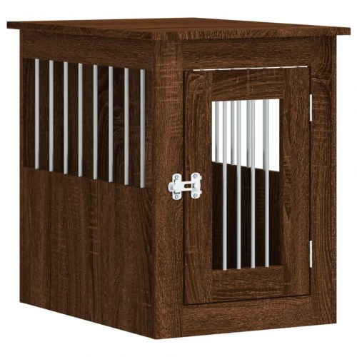 Hundebur/endebord i konstrueret træ - 45×62×59 cm, brun egetræsfarve