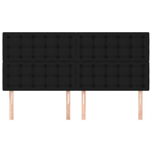 Sengegavl i sort stof 160 x 5 x 118/128 cm