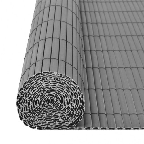 Dobbeltsidet havehegn i PVC 150 x 500 cm grå