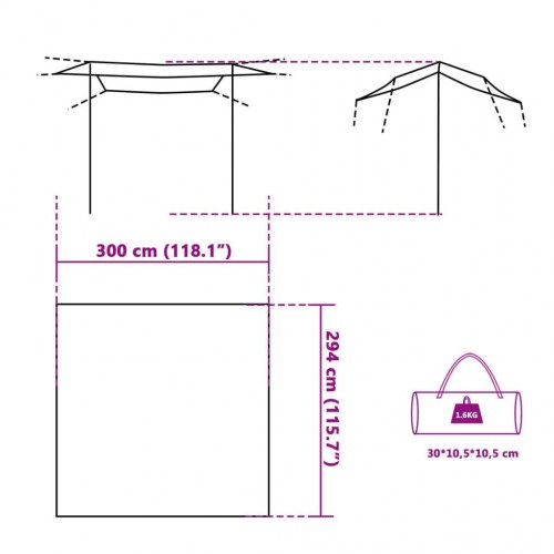 Tarp 300 × 294 cm - vandafvisende campingpresenning, grøn